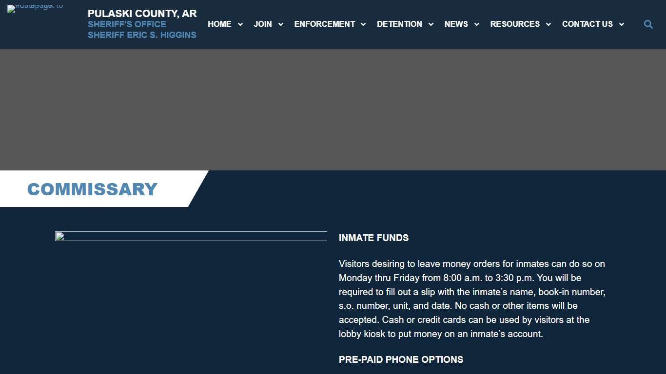 Commissary - Pulaski County Sheriff's Office